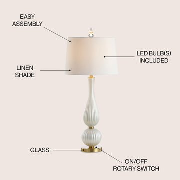 Gillian 33.7" Glass LED Table Lamp - JONATHAN Y